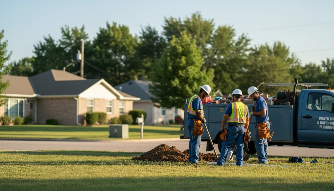 Residential water line and bathroom plumbing service in Glen, MS